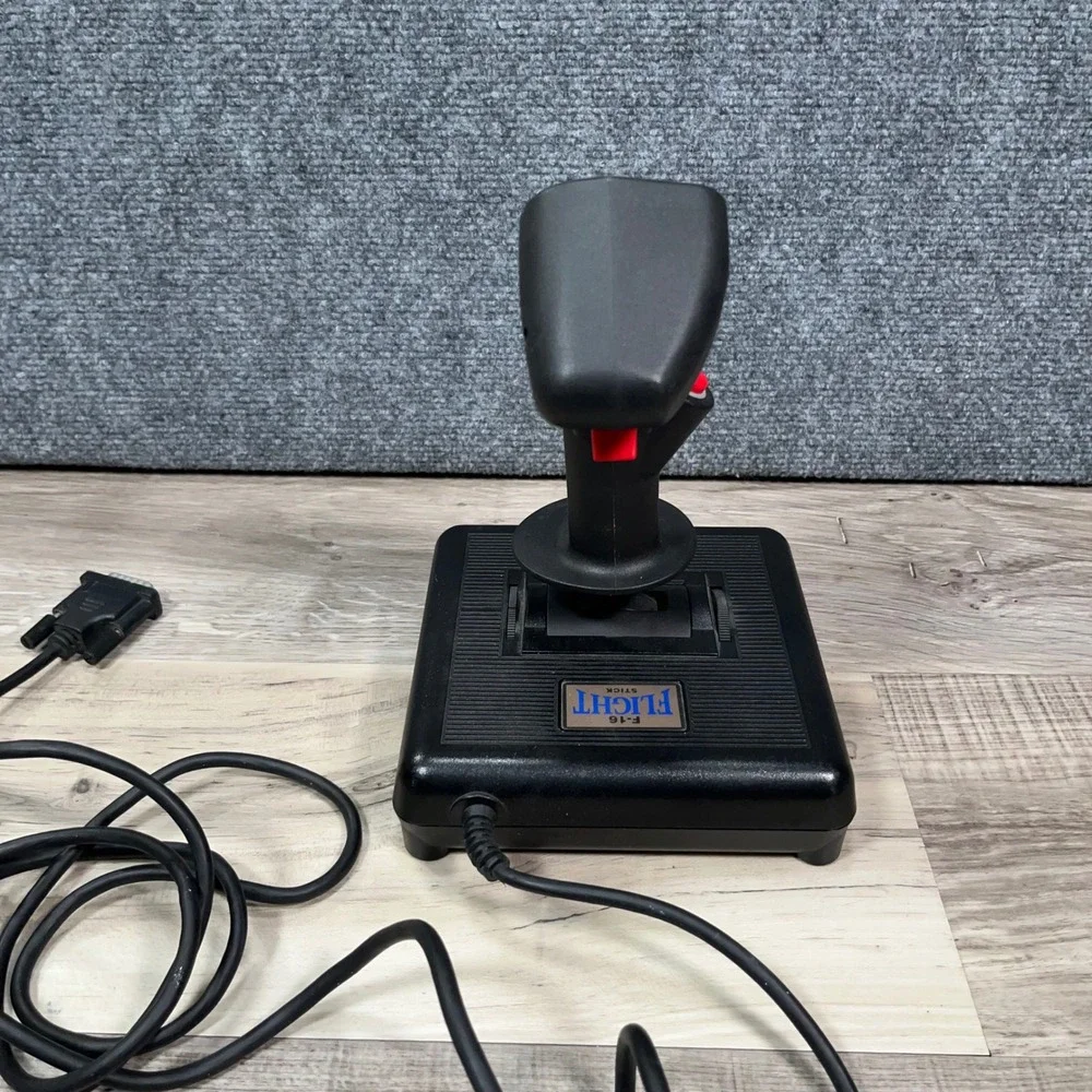 CH Products F-16 Flight Stick Joystick PC Game Port Vintage Controller Black